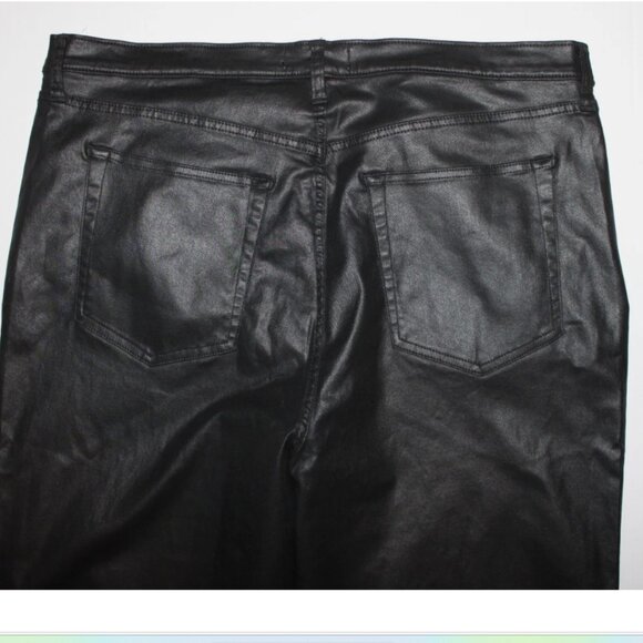 Black High Waist Jeans Sz 20 NWT Coated Straight Leg Pants Abercrombie & Fitch - Picture 5 of 5